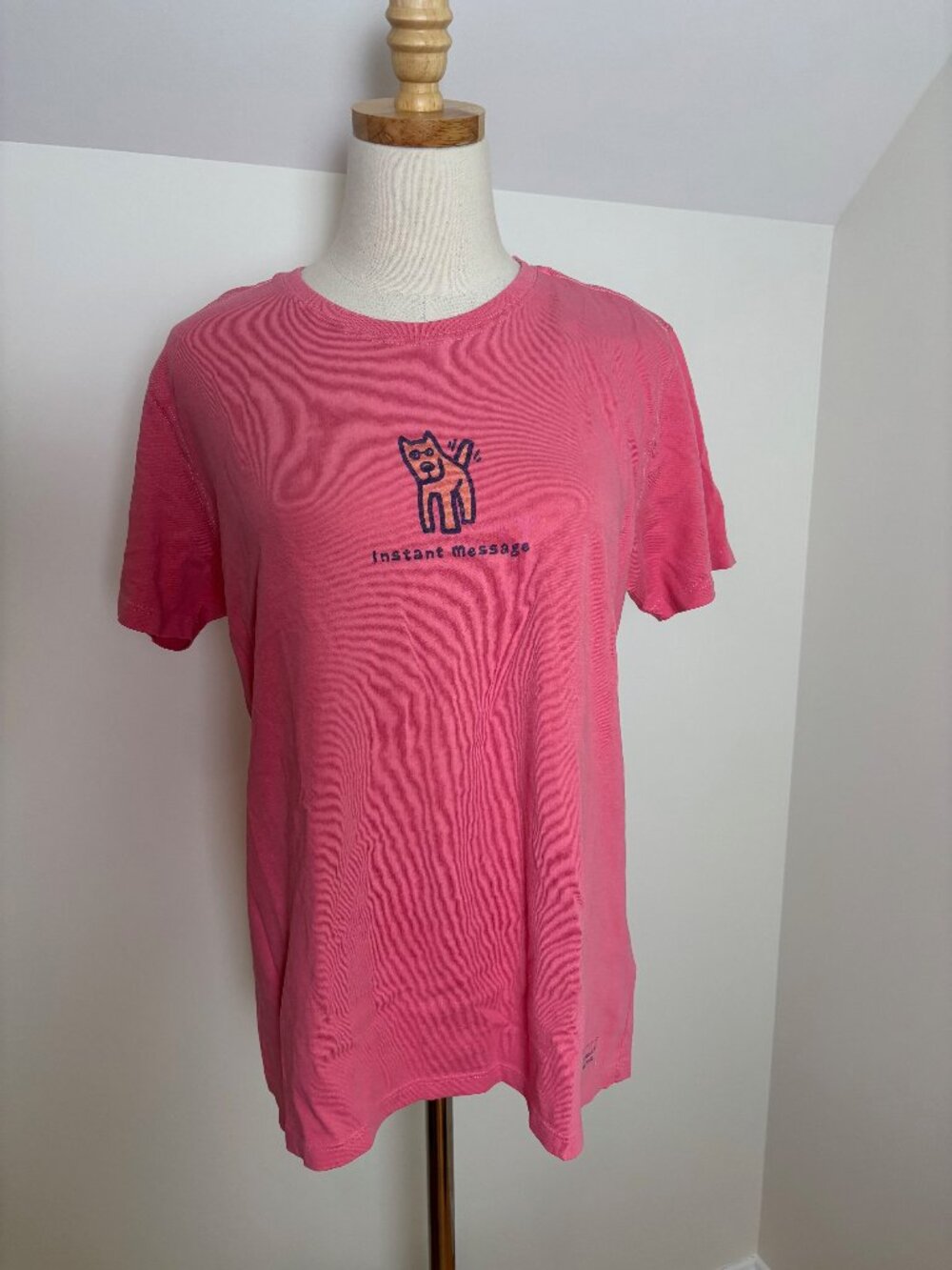 NWT Life is Good pink Instant Message SS tee, M